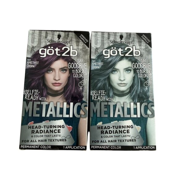 GOT2B Lot of 2 Amethyst Purple Chrome Permanent Hair Box Color NEW NIB - Picture 1 of 6